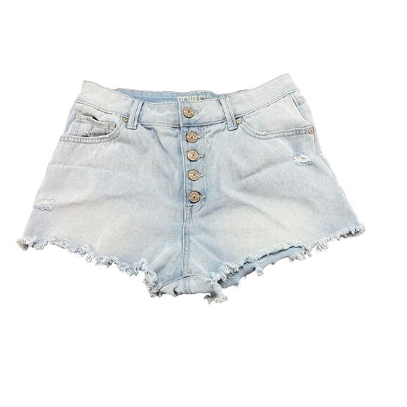 Rewash Pants - Rewash Distressed Button Fly Super High Rise Cut-Off Jeans Shorts Womens Size 5